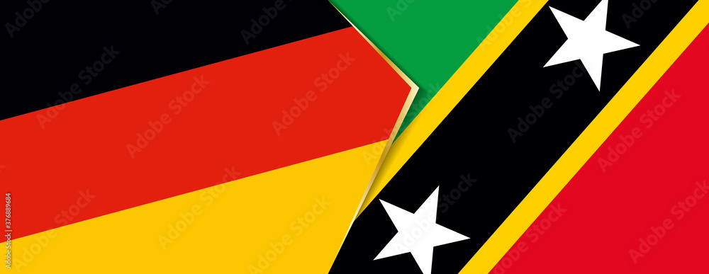 Germany and Saint Kitts and Nevis flags, two vector flags. Germany and Saint Kitts and Nevis flags, two vector flags.