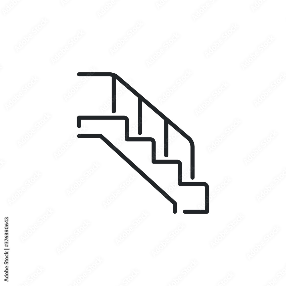 line style stairs icon. Up the ladder. Trendy modern flat linear. Stairway, escalator, walkway. Stair caution. Single Vector illustration. Design on white background. EPS 10 line style stairs icon. Up the ladder. Trendy modern flat linear. Stairway, escalator, walkway. Stair caution. Single Vector illustration. Design on white background. EPS 10