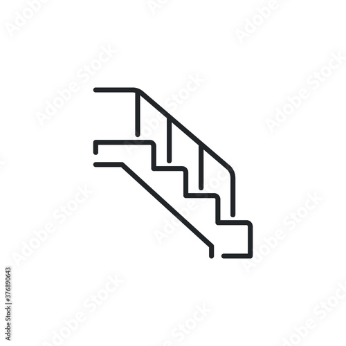 line style stairs icon. Up the ladder. Trendy modern flat linear. Stairway, escalator, walkway. Stair caution. Single Vector illustration. Design on white background. EPS 10