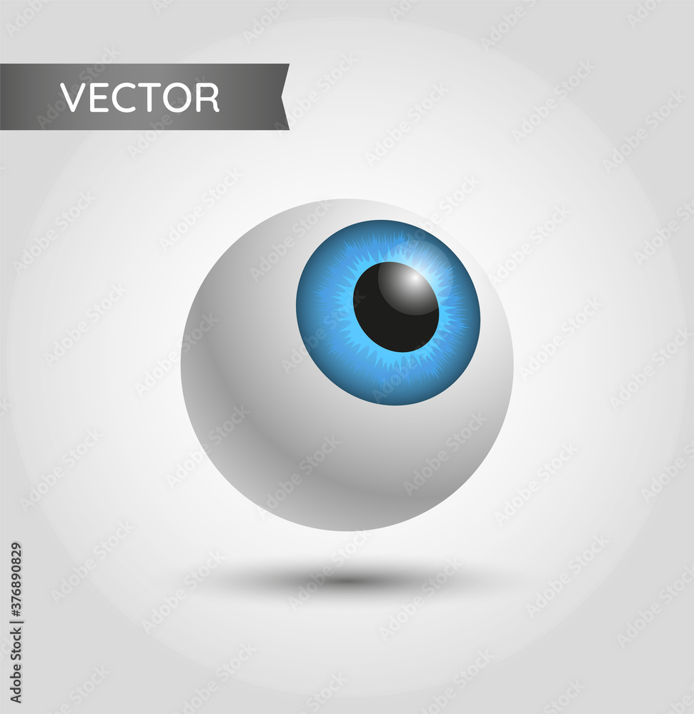Vector eyeball with blue iris illustration Vector eyeball with blue iris illustration