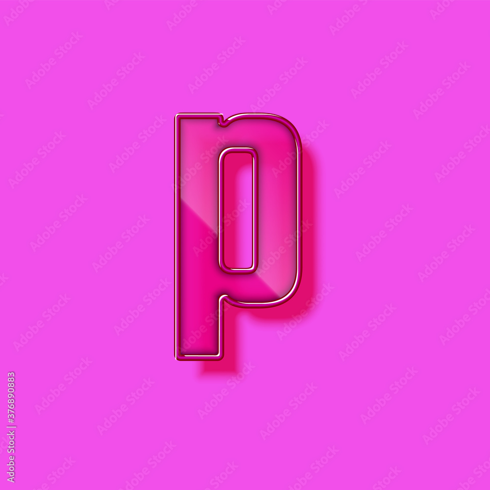 Glass and neon violet realistic font character, vector illustration Glass and neon violet realistic font character, vector illustration