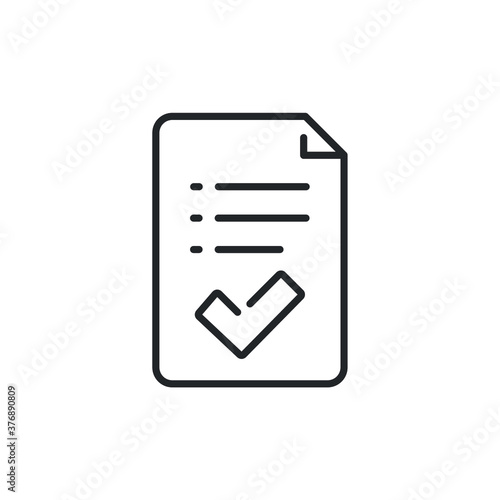 Document accredited approval icon, authorized agreement thin line symbol for web and mobile phone on white background - vector illustration eps 10