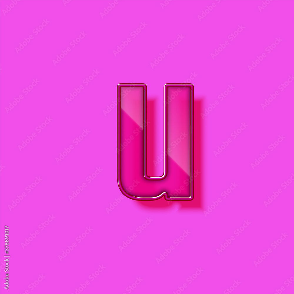 Glass and neon violet realistic font character, vector illustration Glass and neon violet realistic font character, vector illustration