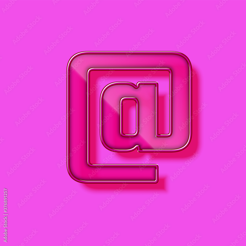 Glass and neon violet realistic font character, vector illustration Glass and neon violet realistic font character, vector illustration