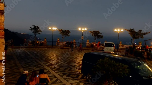 Castelmola - Time lapse della piazza del belvedere al tramonto photo