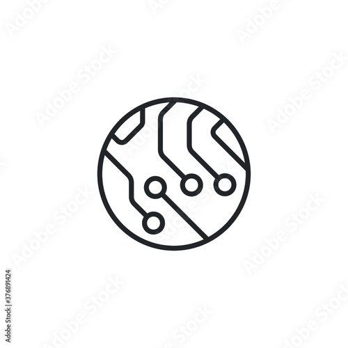 circuit board icon. Thin line web symbol on white background - editable vector illustration eps10