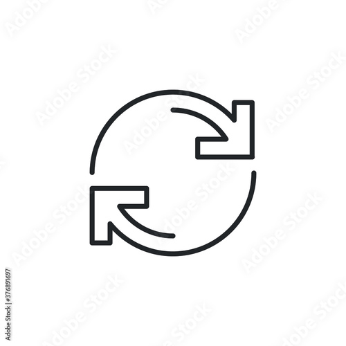 double reverse arrow, replace icon, exchange linear sign on white background - editable vector illustration eps10