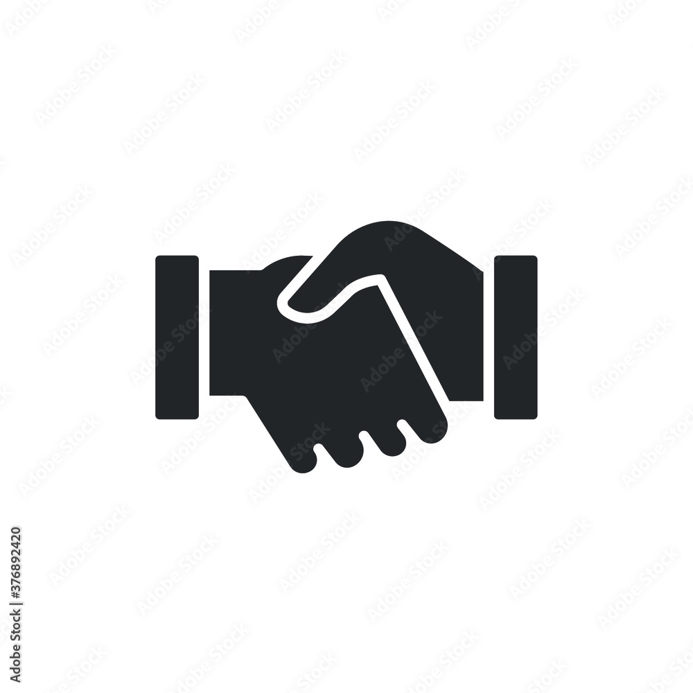 handshake icon, task relation solid sign on white background - editable vector illustration eps10
