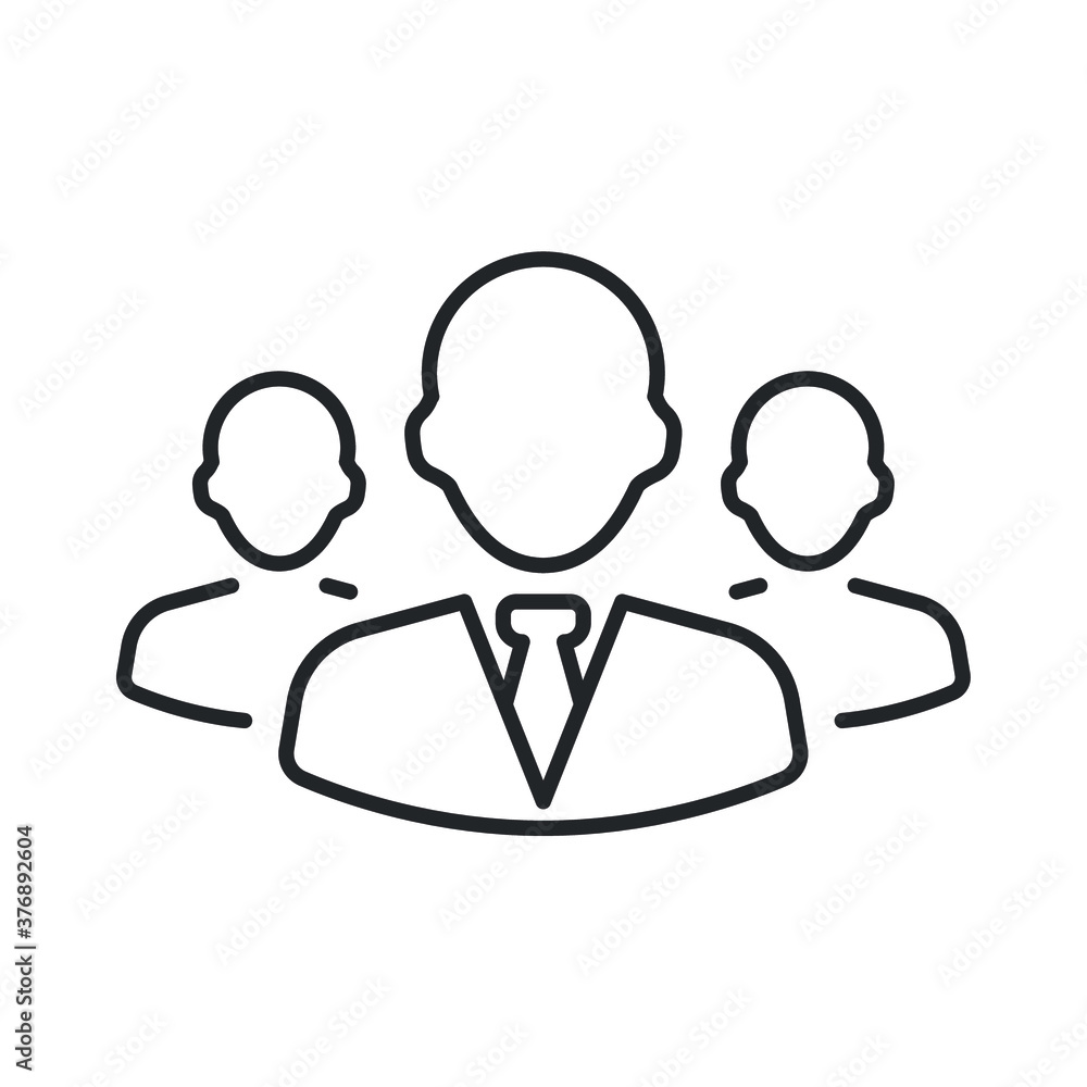 Human resource icon, recruit linear sign isolated on white background - editable vector illustration eps10 Human resource icon, recruit linear sign isolated on white background - editable vector illustration eps10