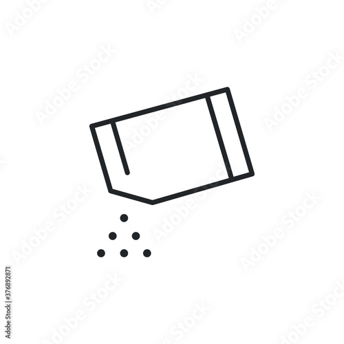 Packet soluble powder icon, open paper sachet, soluble medication, thin line web symbol on white background - editable vector illustration. EPS 10