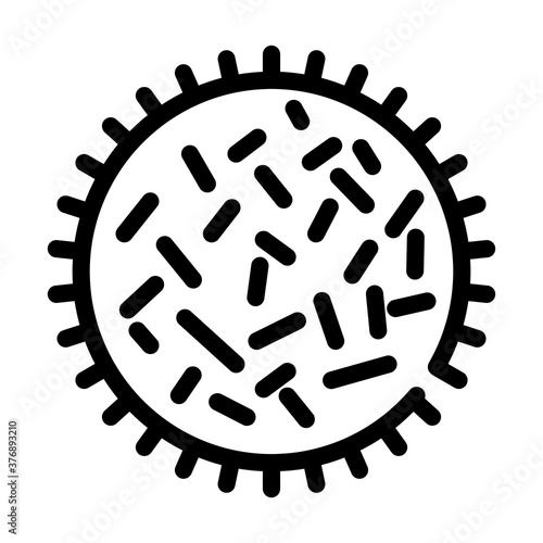 unhealthy bacteria line icon vector isolated illustration