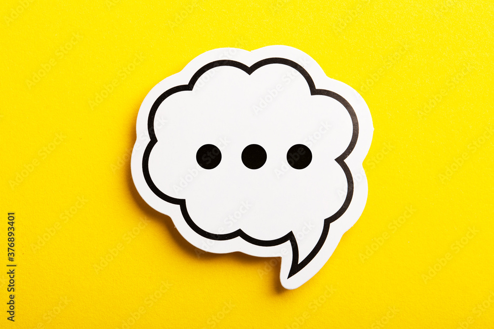 Chat Speech Bubble Isolated On Yellow Background