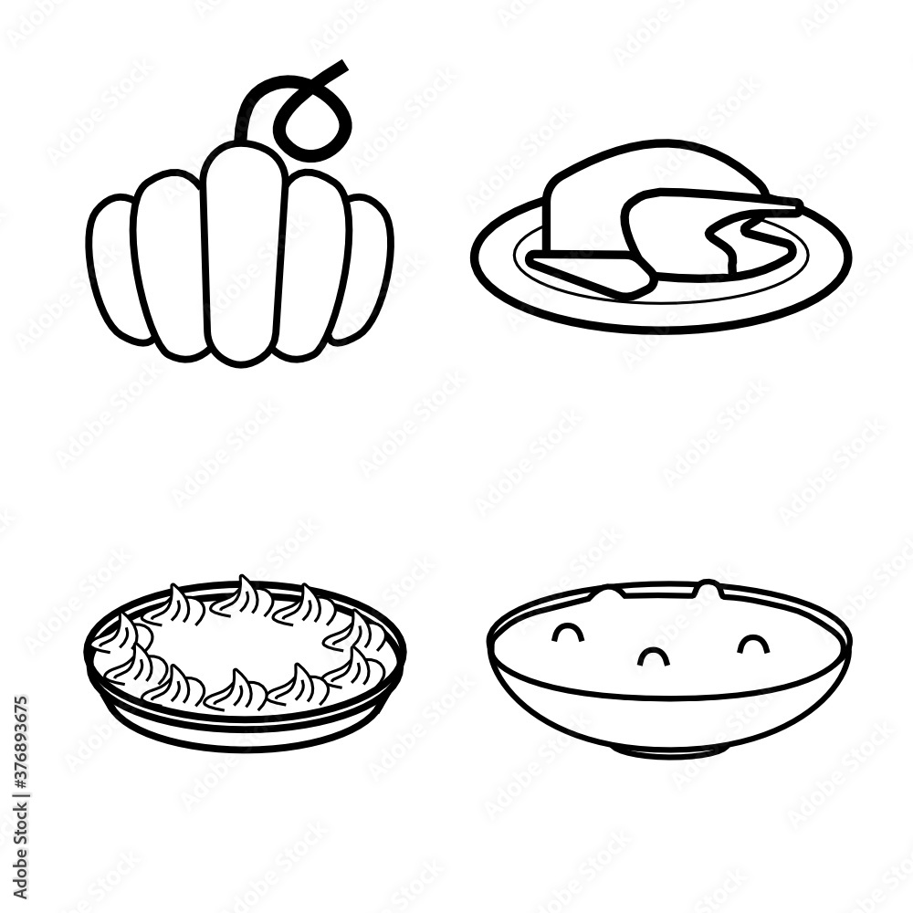 Thanksgiving vector ilustration set Thanksgiving vector ilustration set