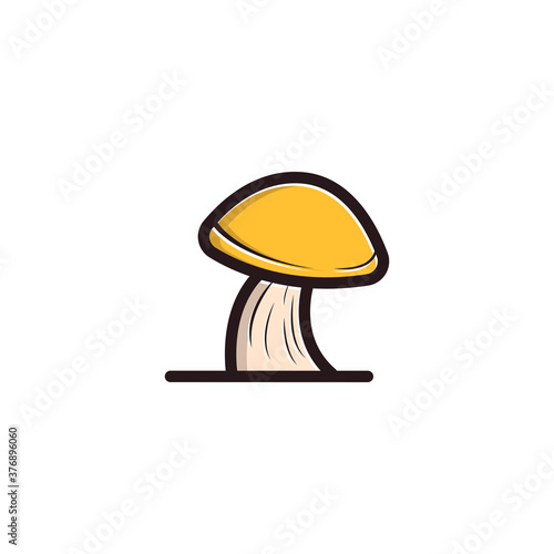 cartoon mushroom logo. mushroom logo design template.