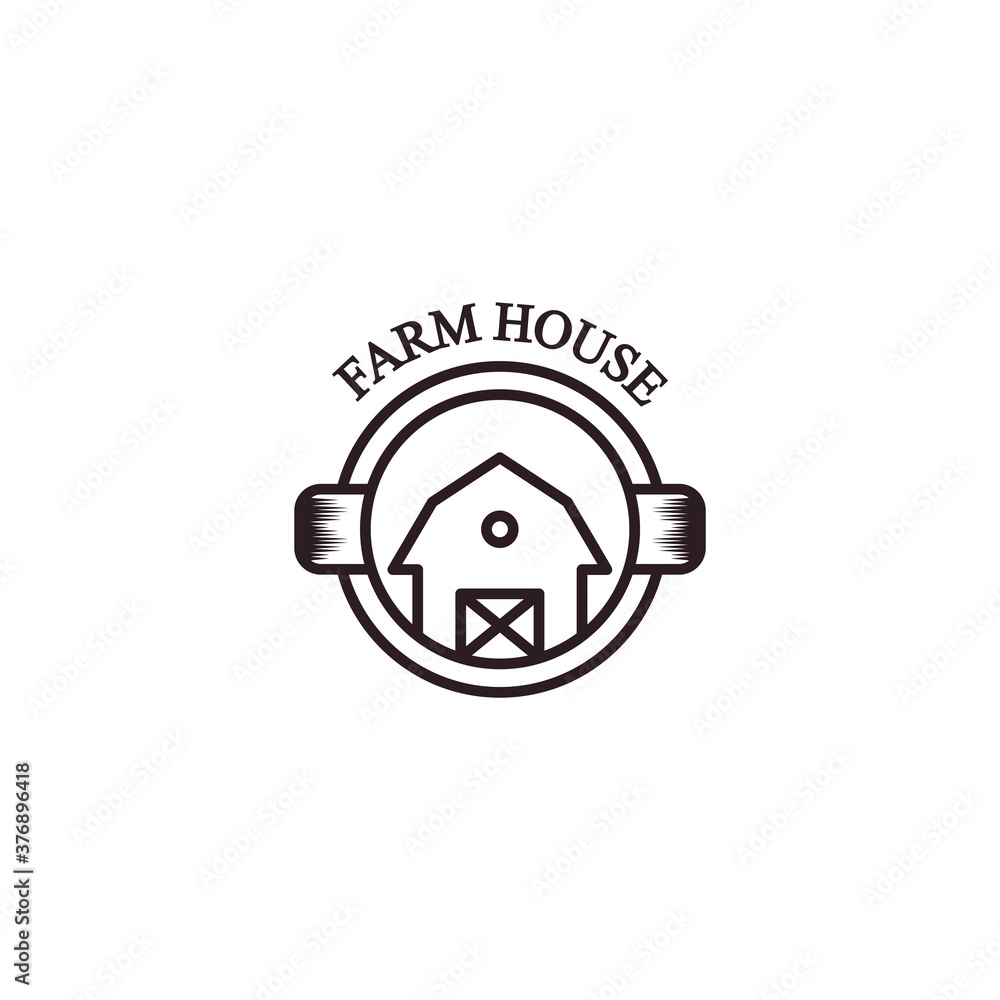 Obraz premium farm house logo template design. Vector illustration. Abstract farm house web Icons and vector logo.