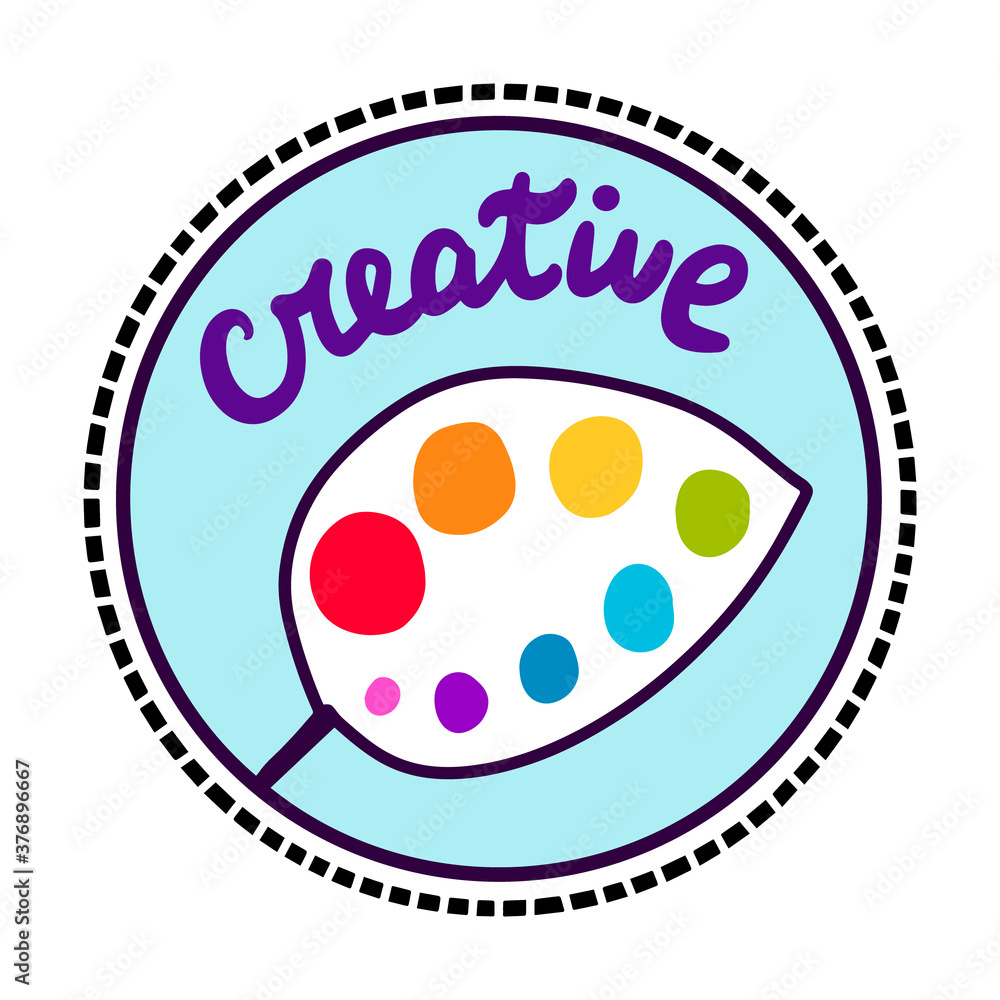 Creative hand drawn vector logo in cartoon doodle style Creative hand drawn vector logo in cartoon doodle style