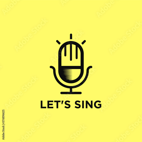 microphone logo for a music or karaoke company.