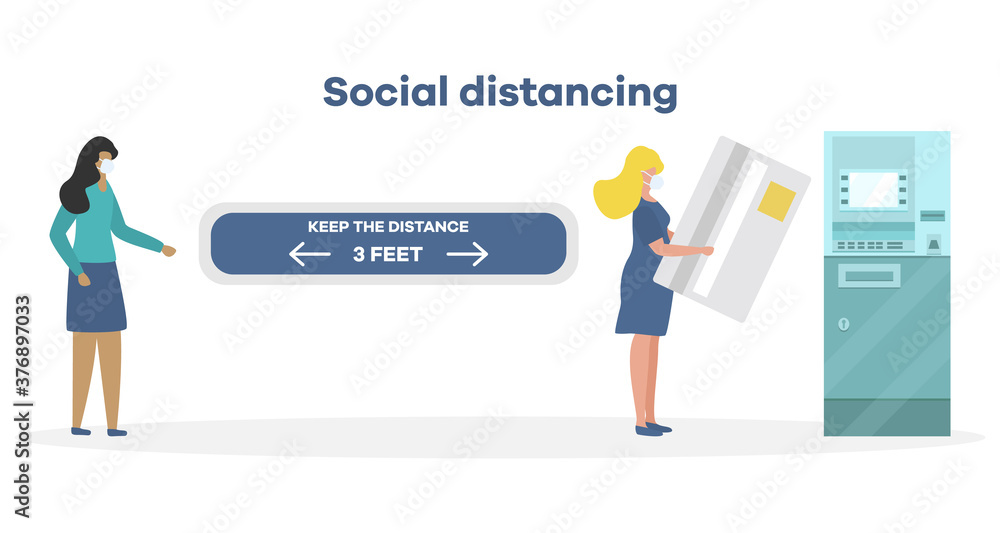 Social distancing People stay Coronavirus COVID-19