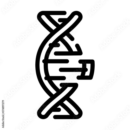 dna code line icon vector isolated illustration