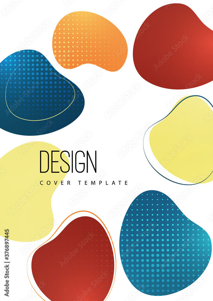Smooth abstract shapes. Colorful advertising banner for sale. Seasonal discounts. Template with copy space for marketing. Vector