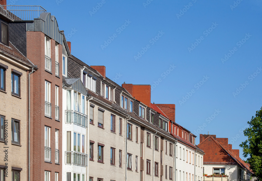 Moderne Wohngebäude, Reihenhäuser, Mehrfamilienhäuser, Bremen, Deutschland