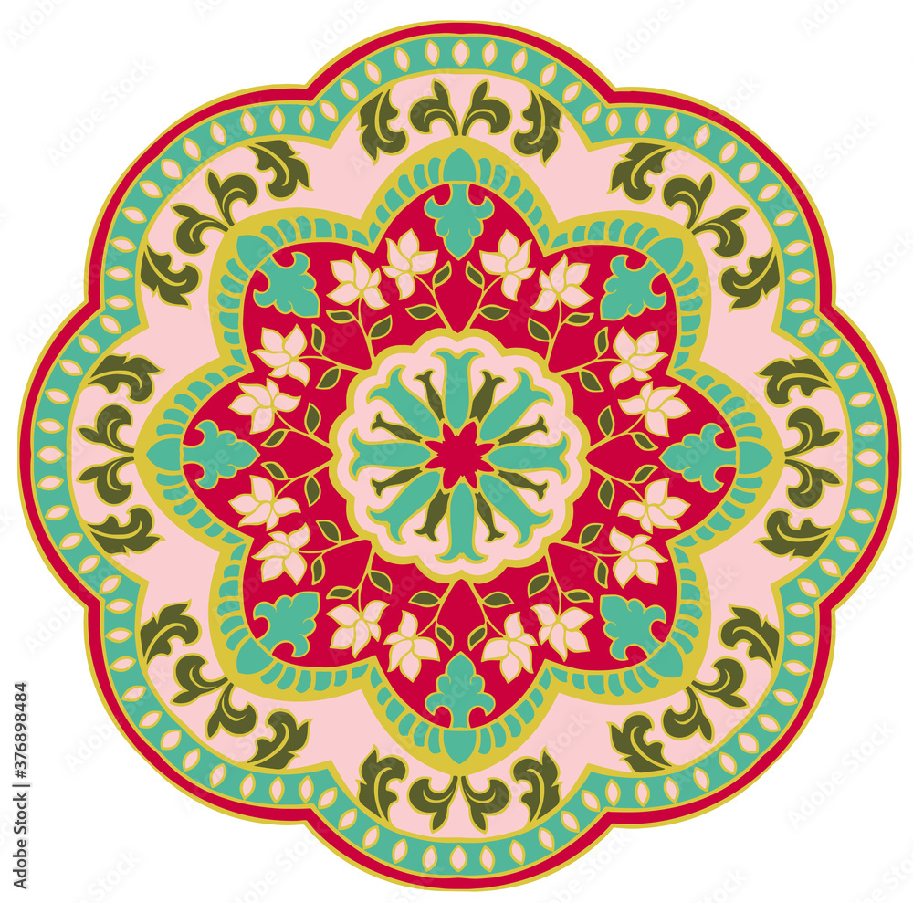 Mandala african vintage abstract antique tattoo. Vector illustration. pattern can be used for ceramic tile, wallpaper, linoleum, textile, web page background.