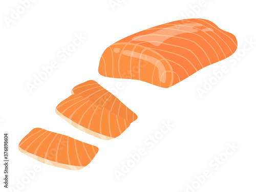 鮭の切り身のイラスト