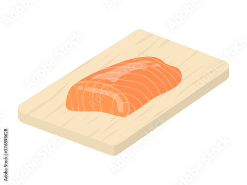 鮭の切り身のイラスト