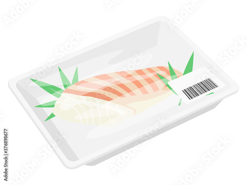 パックに入った鯛の切り身のイラスト