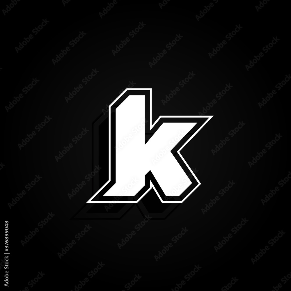 Modern, minimal and dynamic 'Rapper' font character with 45 degree angles, vector illustration Modern, minimal and dynamic 'Rapper' font character with 45 degree angles, vector illustration