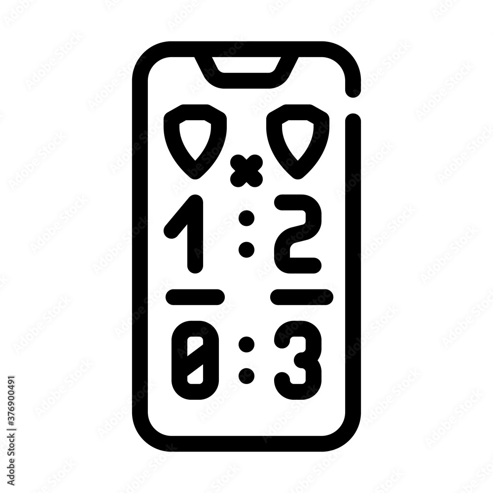game score phone screen line icon vector illustration game score phone screen line icon vector illustration