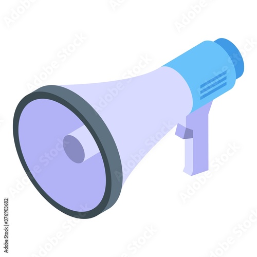 Outsource megaphone icon. Isometric of outsource megaphone vector icon for web design isolated on white background