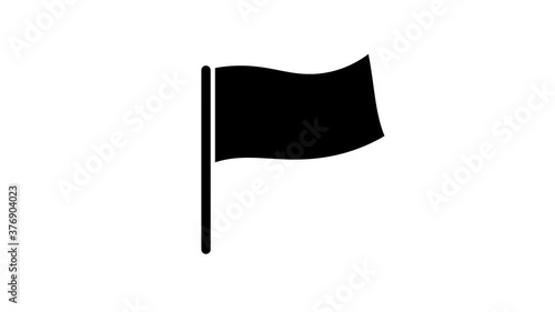flag with stick animated cartoon icon animation with optional luma matte. 4k video