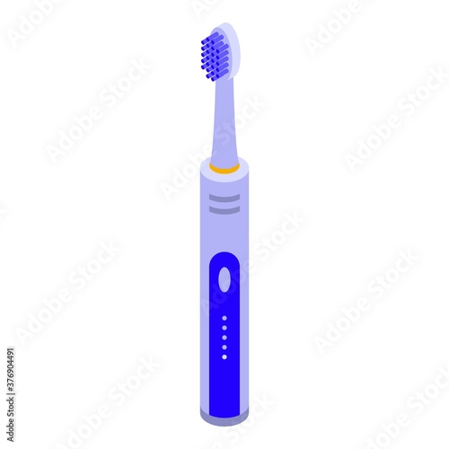 Toothpaste electric toothbrush icon. Isometric of toothpaste electric toothbrush vector icon for web design isolated on white background