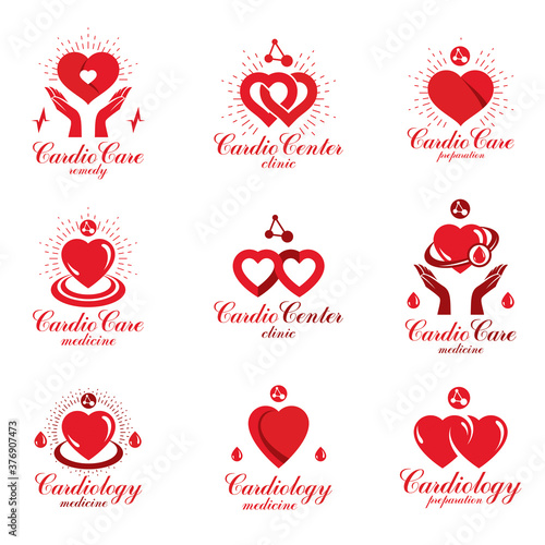 Red hearts created with ecg...