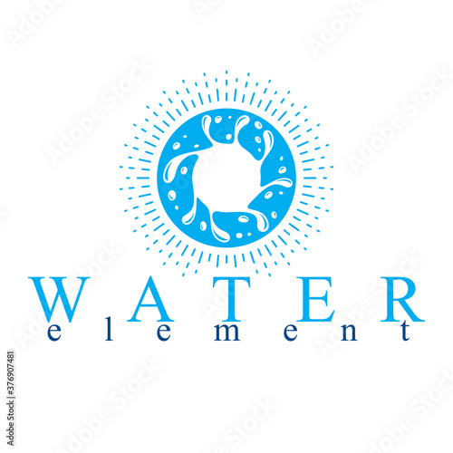 Sea wave splash vector symb...
