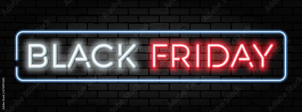 Fotografie Black Friday Sale Neon Frame