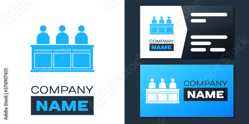 Logotype Jurors icon isolated on white background. Logo design template element. Vector.