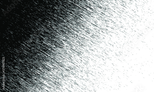 Vector black and white halftone gradiend background, scribble lines, grunge scratched graphic backdrop.
