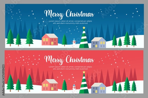 Merry Christmas banner vector illustration