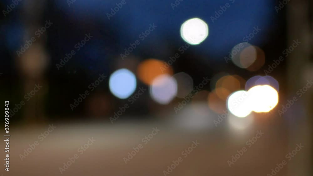 Blurred bokeh selective focusing of the street in night view Blurred bokeh selective focusing of the street in night view