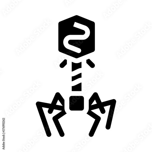bacteriophage virus glyph icon vector isolated illustration