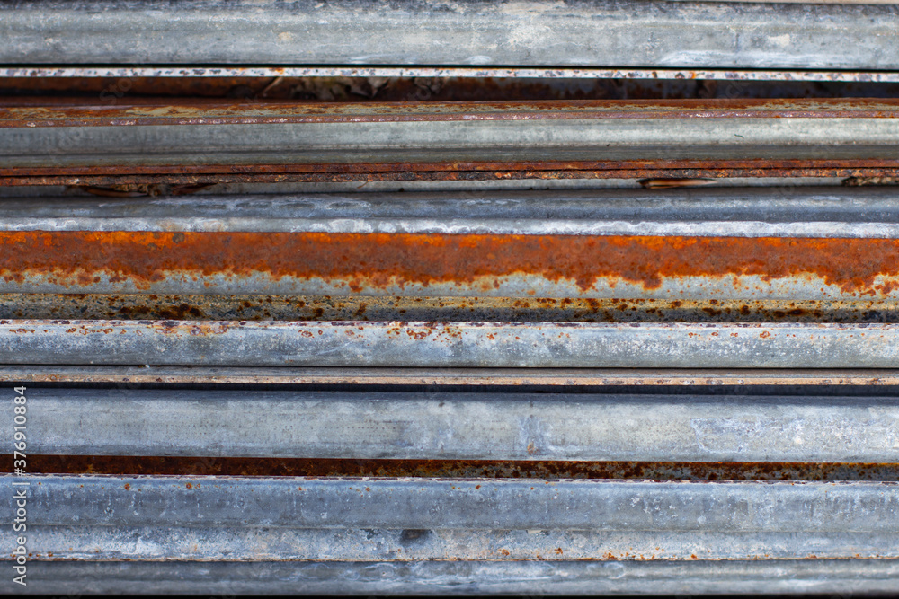 Rusty and dirty metal stripes for background