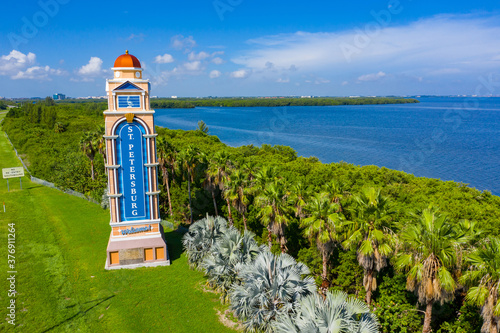 Aerial photo Welcome to St Petersburg Florida USA