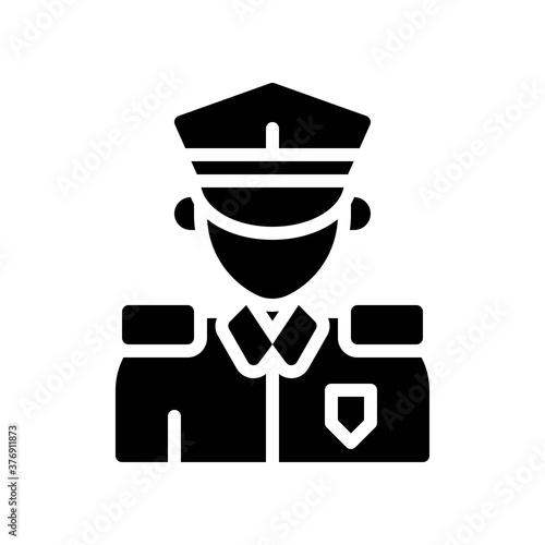 administrative related warden police or man with uniform and cap vector in solid design,