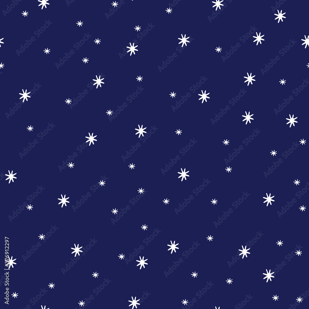Abstract seamless pattern with stars or snowflakes in the night sky Abstract seamless pattern with stars or snowflakes in the night sky