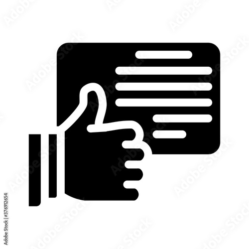 review with like glyph icon vector illustration