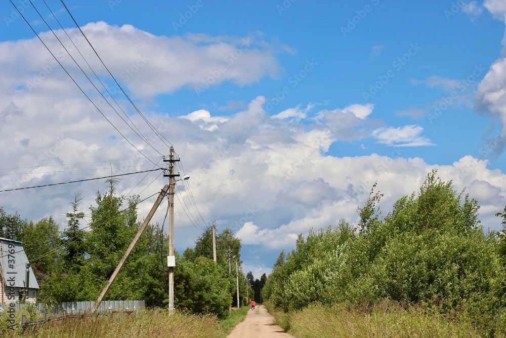Obraz premium Summer cottage settlement in the Moscow region, Russia.