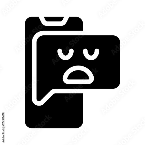 negative review glyph icon vector isolated illustration