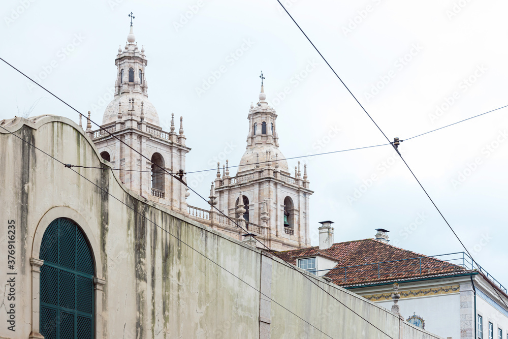 Traditional Cathedral building in Lisbon, Portugal, Europe